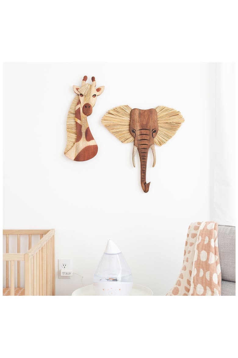 Safari Animal Wooden Wall Decor, Alternate, color, BROWN ELEPHANT