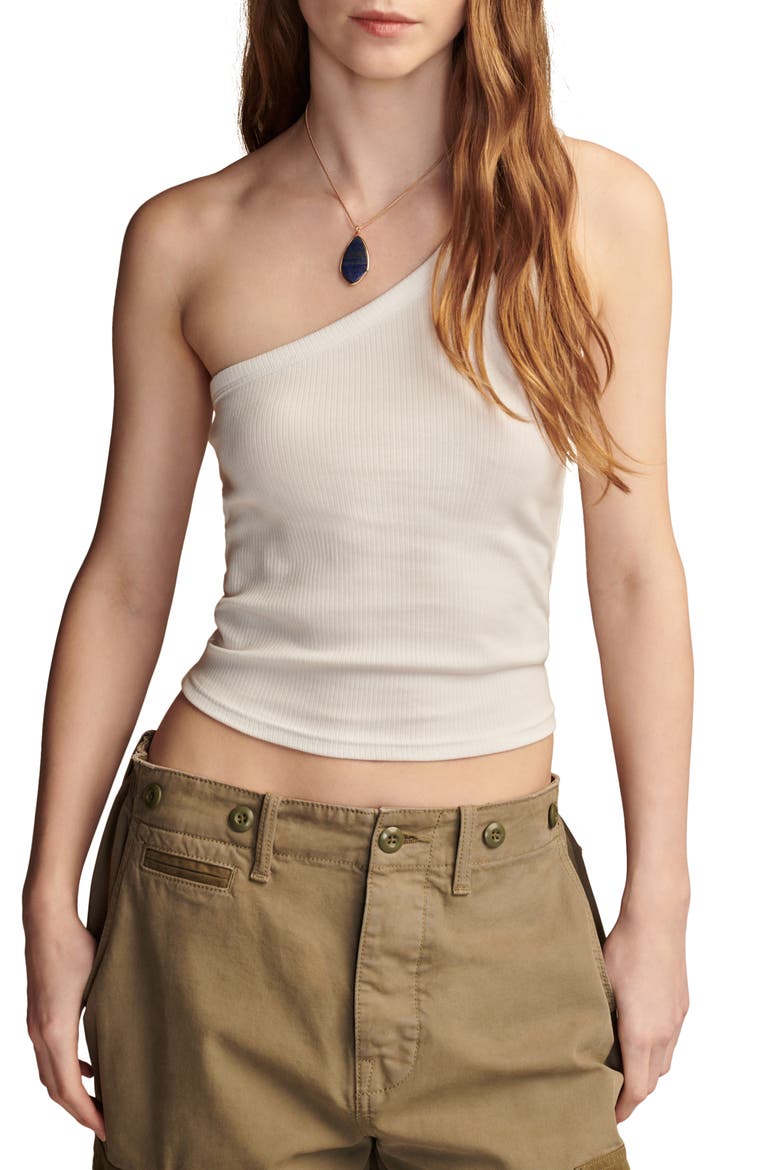 One-Shoulder Rib Tank, Main, color, BRIGHT WHITE
