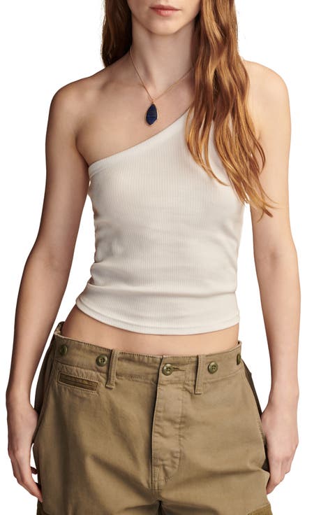 One-Shoulder Rib Tank
