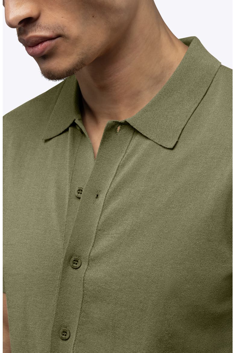 Riviera Cotton Blend Knit Camp Shirt, Alternate, color, CAPERS