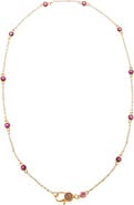 BY ADINA EDEN Colored Station Lobster Clasp Link Chain Necklace 18"