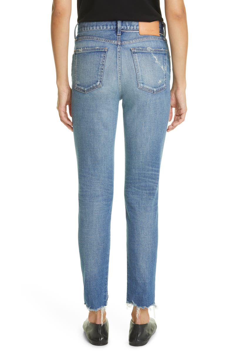 MOUSSY Hammond High Waist Distressed Raw Hem Skinny Jeans, Alternate, color, 