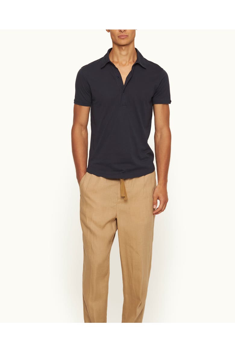 Sebastian Silk Tailored-Fit Polo Shirt, Main, color, Night Iris