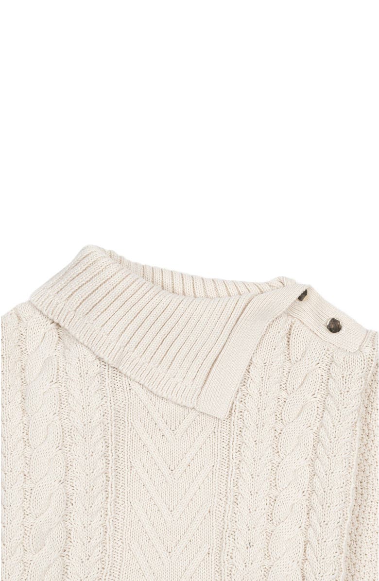 Hope & Henry Baby Girls' Organic Split Collar Sweater Cape, Infant, Alternate, color, 