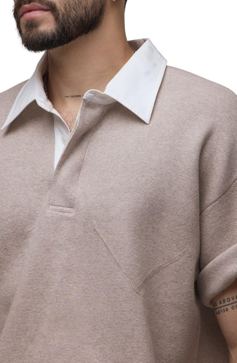 Hudson Jeans Contrast Collar Cotton & Cashmere Polo, Alternate, color, Florence