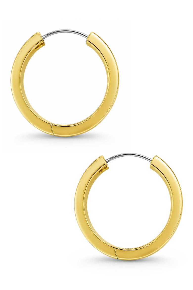 Kids' Flat Hoop Earrings, Alternate, color, GOLD