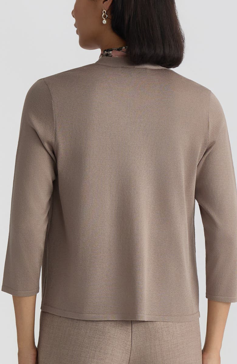 KASPER Crop A-Line Cardigan, Alternate, color, Taupe