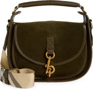 Burberry Small B Clip Suede Crossbody Bag