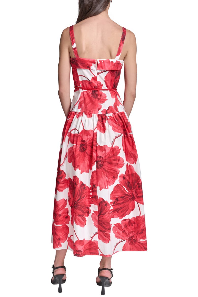 Floral Print Sleeveless Dress, Alternate, color, TOMATO MULTI