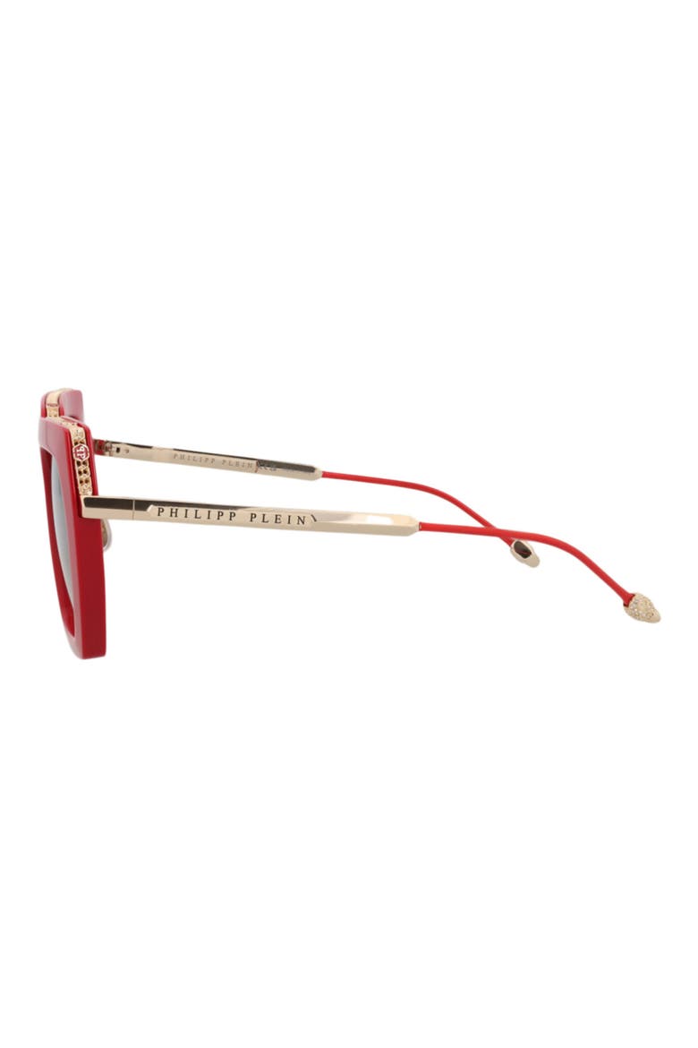 53mm Geometric Sunglasses, Alternate, color, RED GOLD BROWN