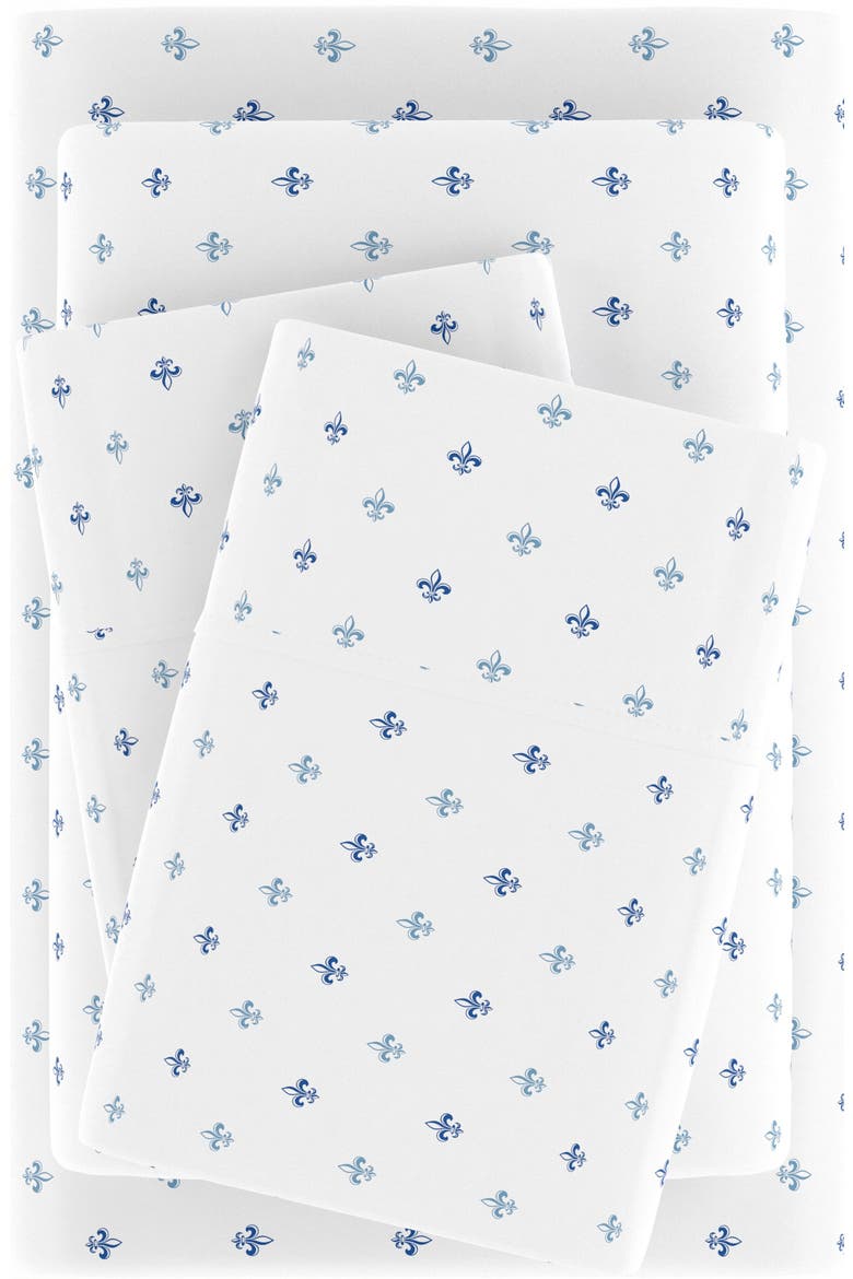 Premium Ultra Burst of Vines Pattern 4-Piece Bed Sheets Set, Alternate, color, NAVY LILY