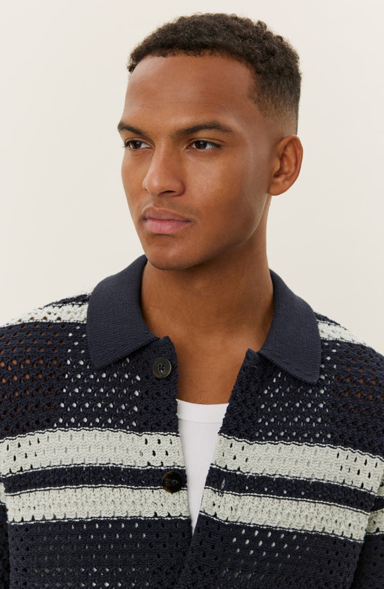 Les Deux Gianni Short Sleeve Knit Shirt, Alternate, color, Dark Navy