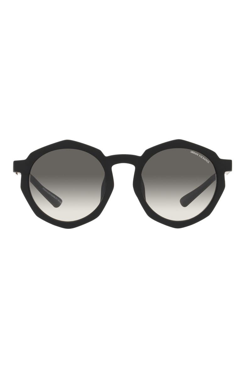 51mm Gradient Irregular Sunglasses, Main, color, MATTE BLACK