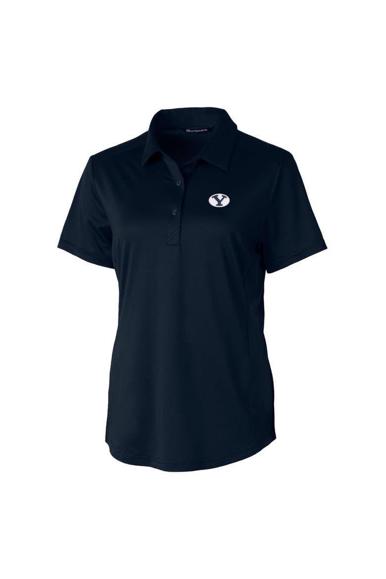 Women's Cutter & Buck Navy BYU Cougars Prospect Textured Stretch Polo, Alternate, color, Navy