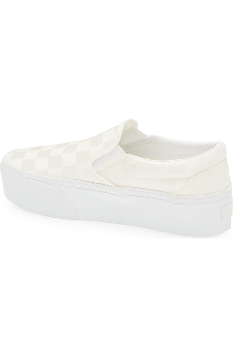 Vans Classic Slip-On Stackform Sneaker, Alternate, color, Satin Checkerboard White