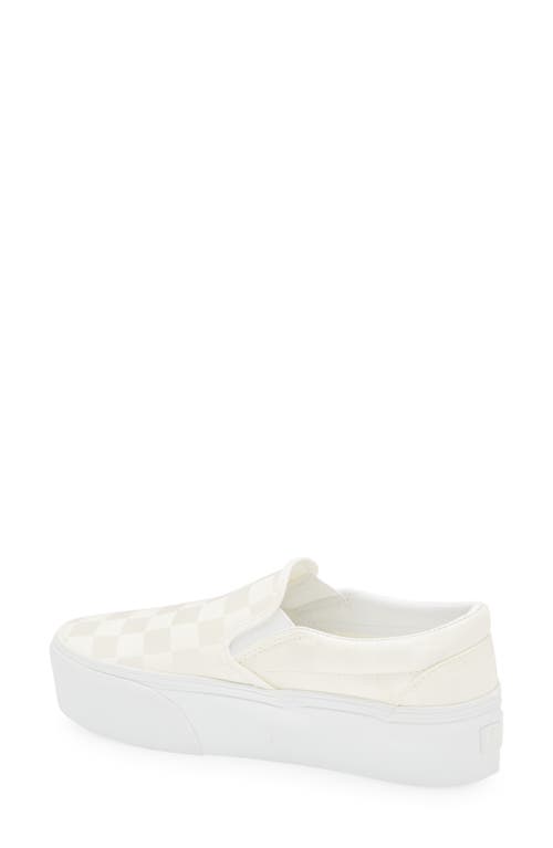 Vans Classic Slip-on Stackform Sneaker In Satin Checkerboard White