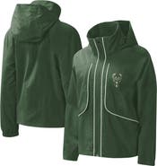 G-III 4HER BY CARL BANKS Women's G-III 4Her by Carl Banks Hunter Green Milwaukee Bucks Last Shot Full-Zip Hoodie