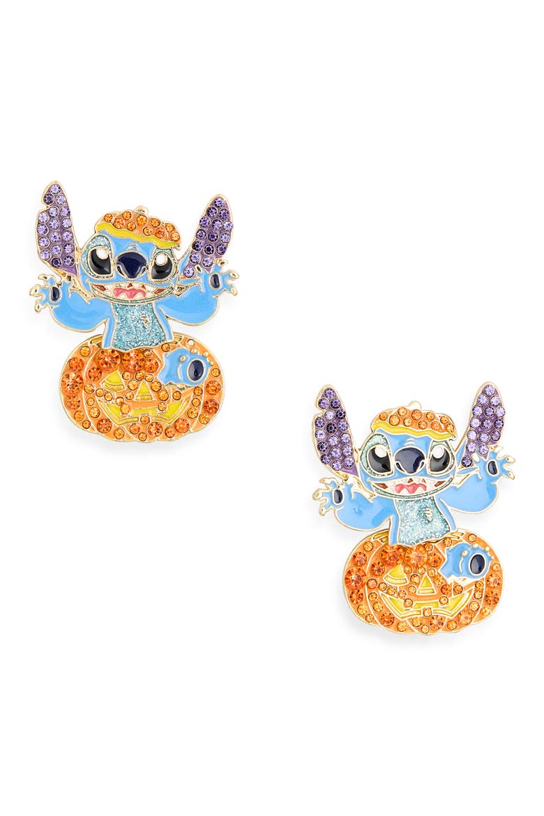 Disney Stitch Pumpkin Drop Earrings, Alternate, color, MULTI