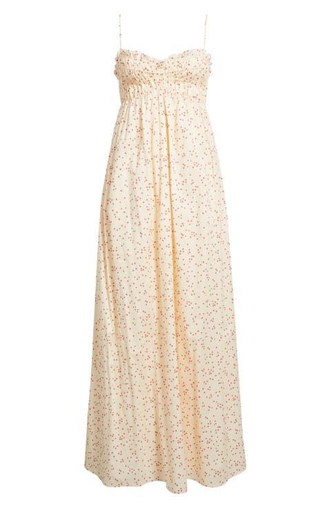 Presa Dot Sweetheart Neck Maxi Dress