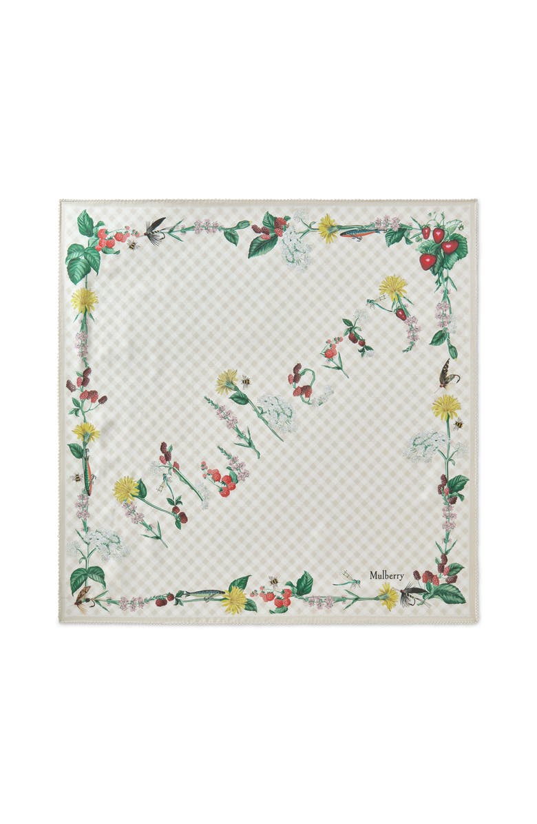 Mulberry Square Scarf - Riverside Floral, Main, color, Eggshell