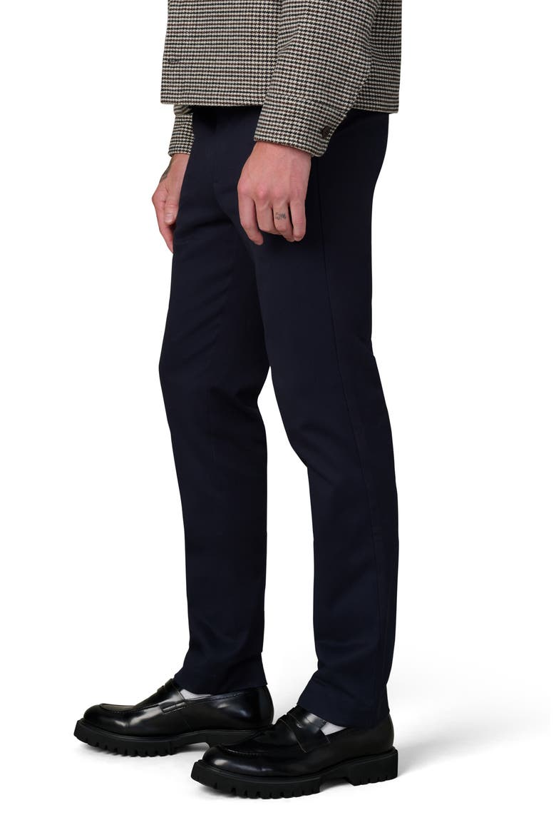Skinny Fit Flat Front Cotton Twill Chinos, Alternate, color, TRUE NAVY