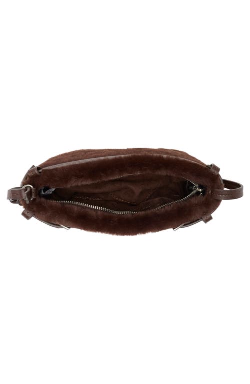 Steve Madden Storm Faux Fur Shoulder Bag In Brown