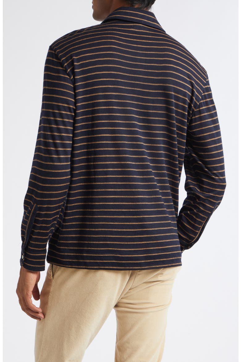Stripe Long Sleeve Polo, Alternate, color, BLUE
