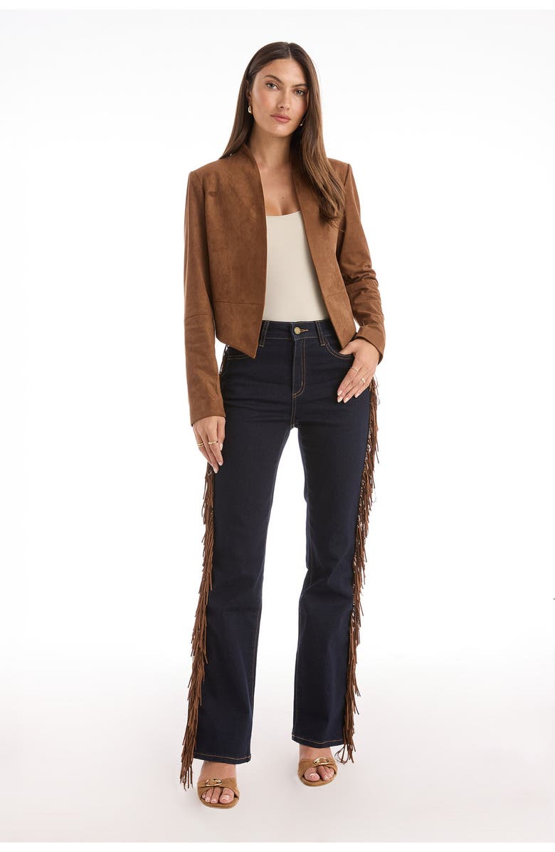 The Noli Shop Yasmin Suede Jacket, Main, color, Cognac