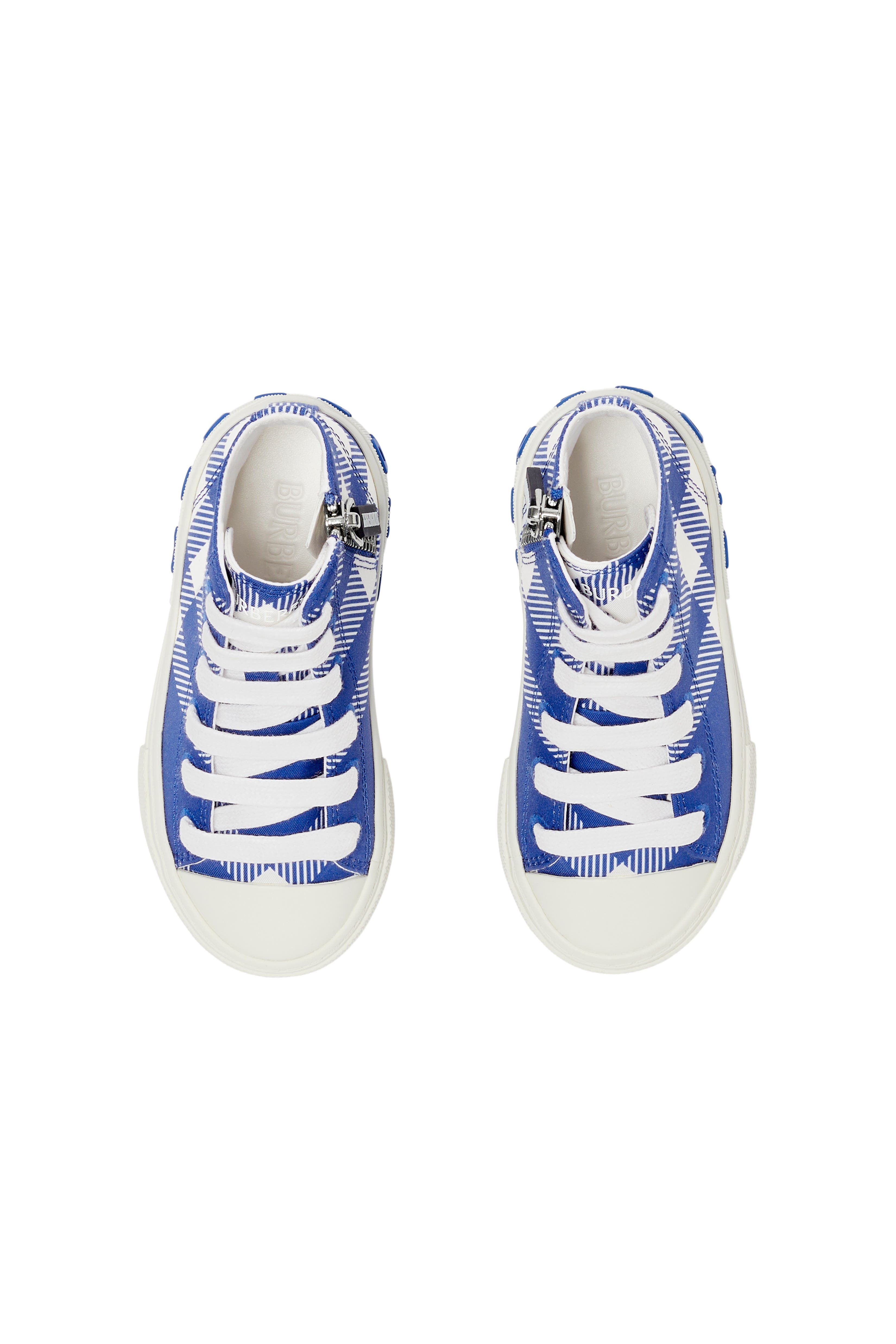 Burberry Check Cotton High-top Sneakers, Alternate, color, Knight