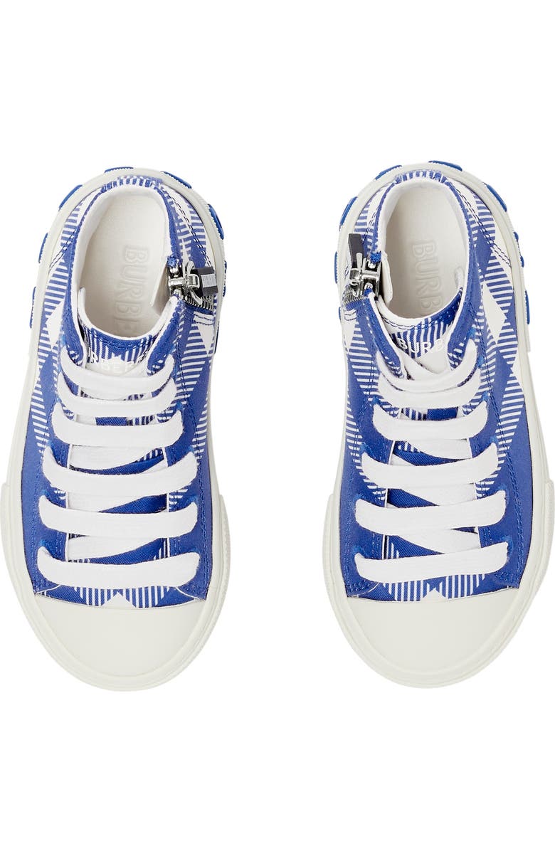 Burberry Check Cotton High-top Sneakers, Alternate, color, Knight