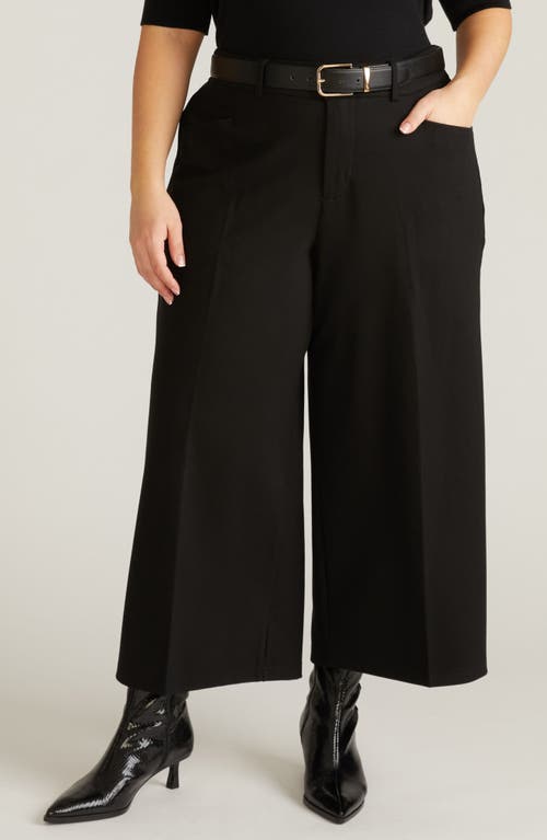 Universal Standard Wide Leg Ponte Crop Pants in Black at Nordstrom, Size Small