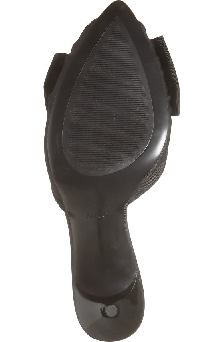 MANGO Lasy Bow Slide Sandal, Alternate, color, Black