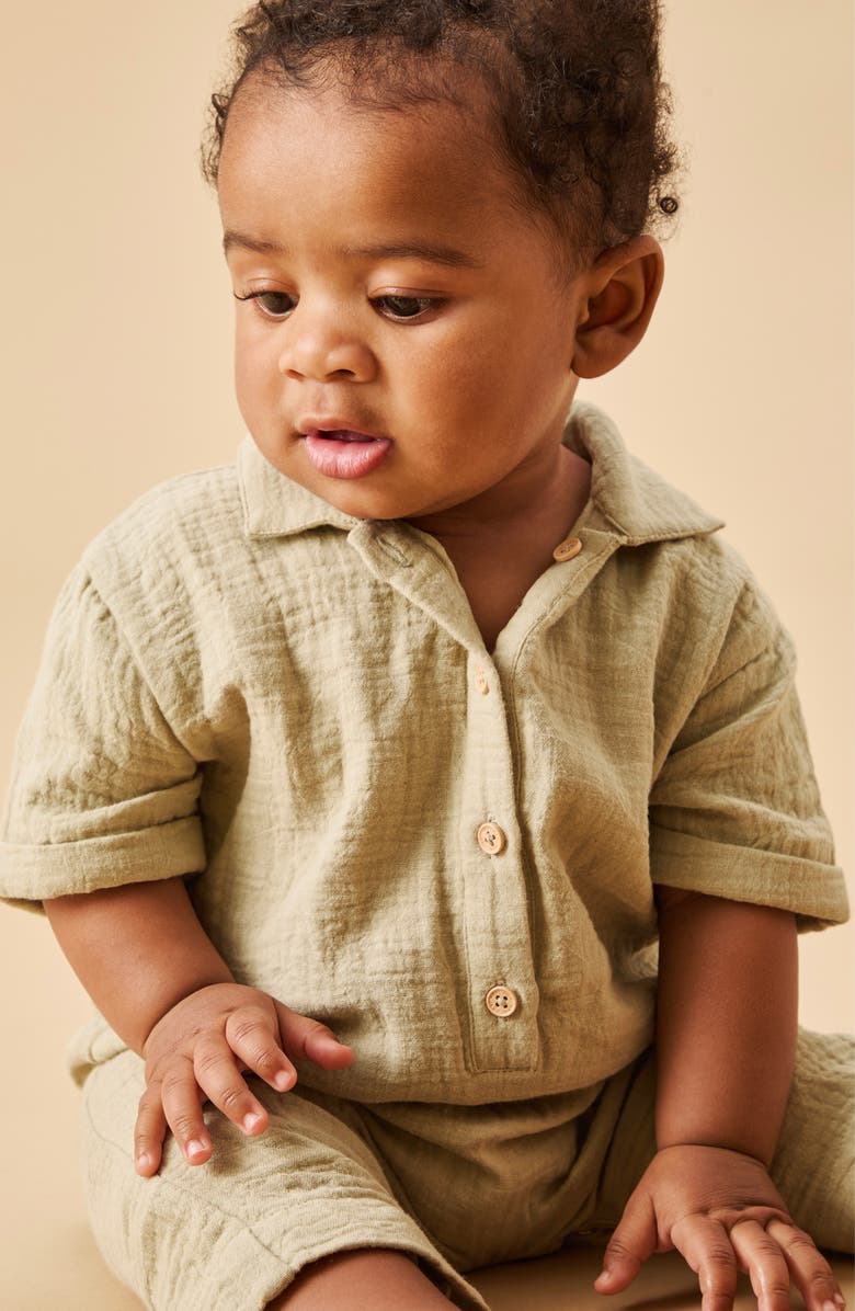 MORI Organic Cotton Gauze Romper, Alternate, color, 