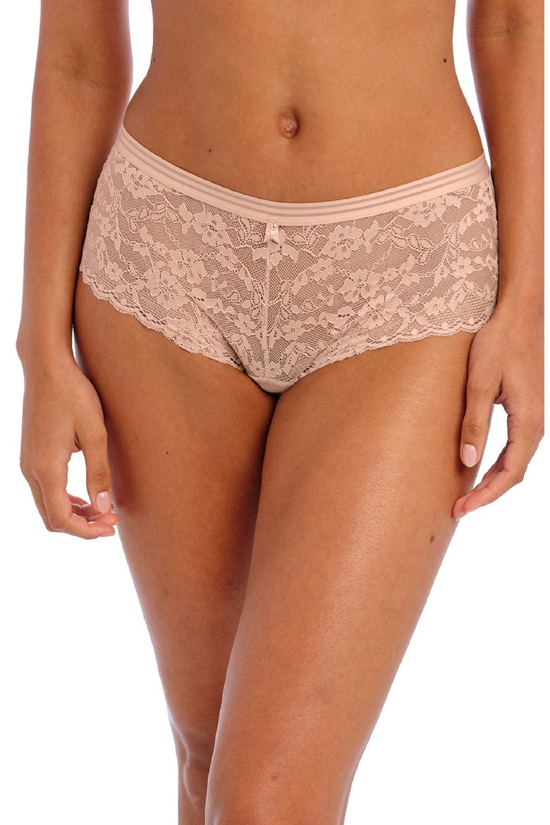 Offbeat Lace Boyshorts, Main, color, NATURAL BEIGE