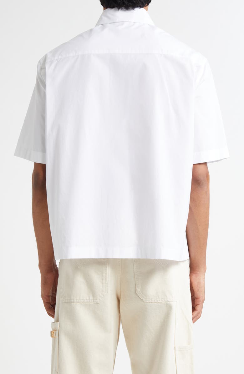 Versace Cotton Poplin Button-Up Shirt, Alternate, color, Optical White