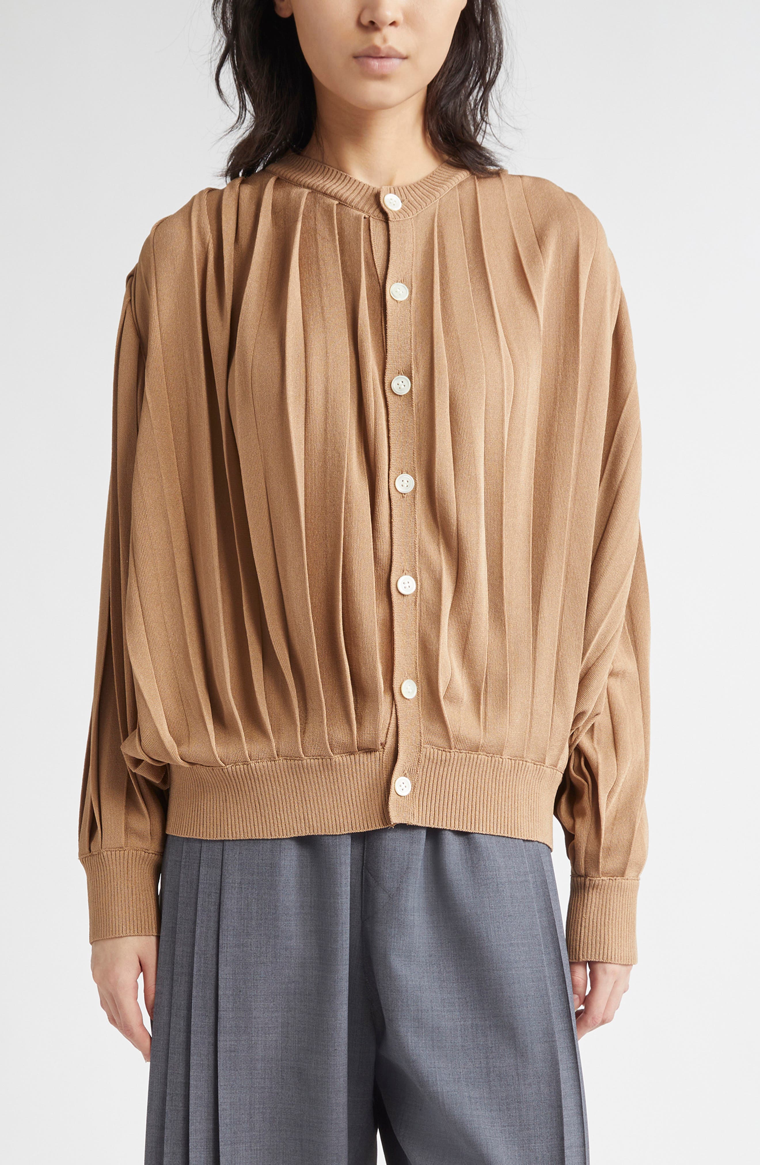 Pleated Cardigan