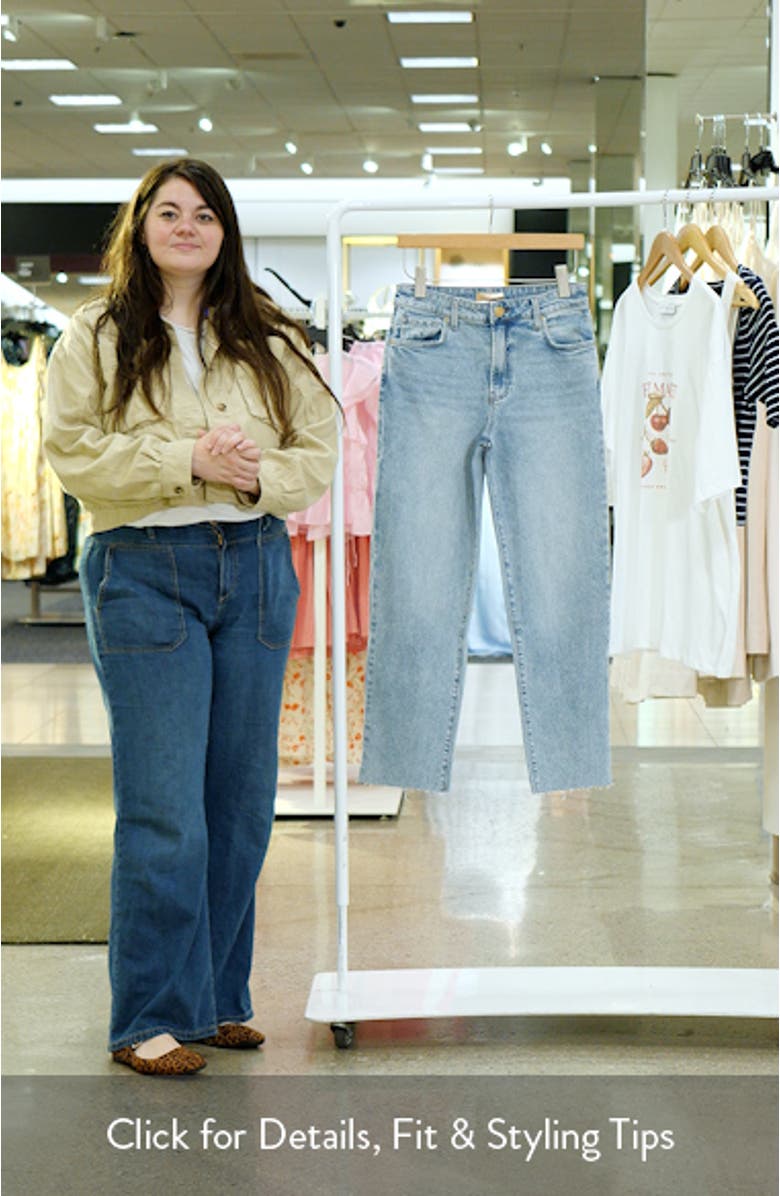 Fay Raw Hem High Waist Ankle Straight Leg Jeans, sales video thumbnail