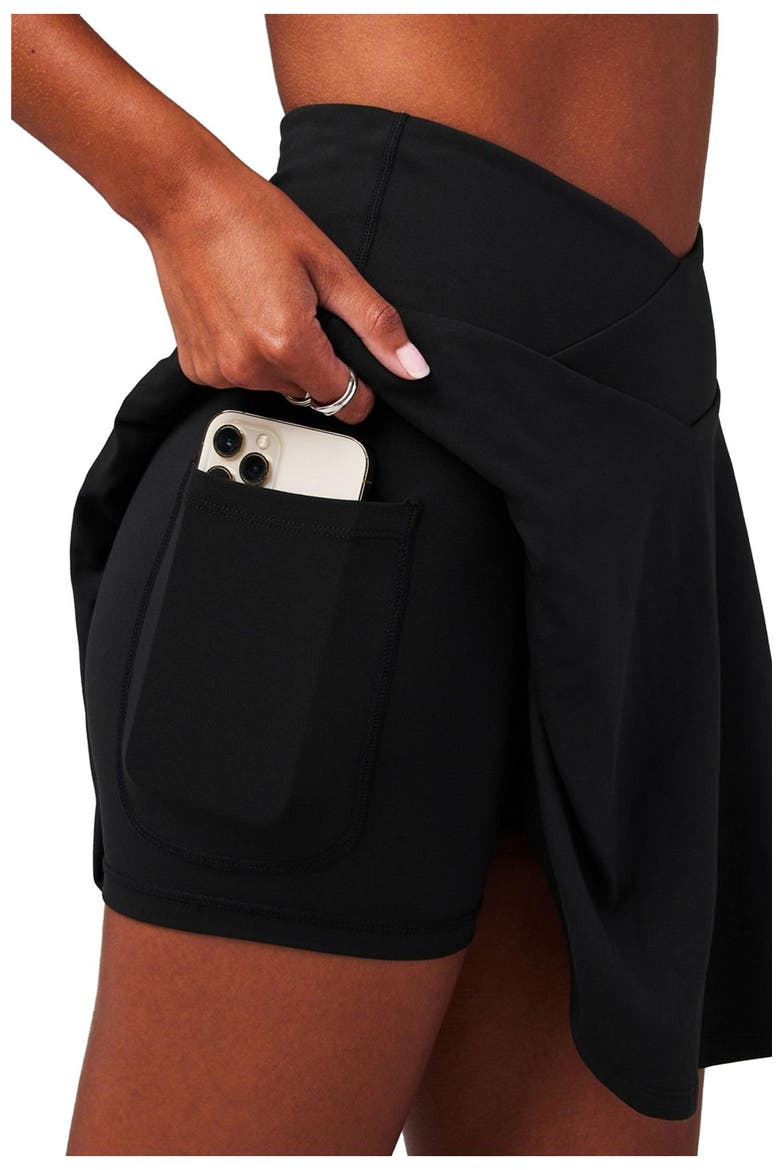 Women's Crossover Flounce Skirt, Alternate, color, Black