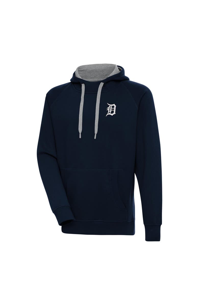 ANTIGUA Men's Antigua Navy Detroit Tigers Metallic Victory Pullover Hoodie, Main, color, 