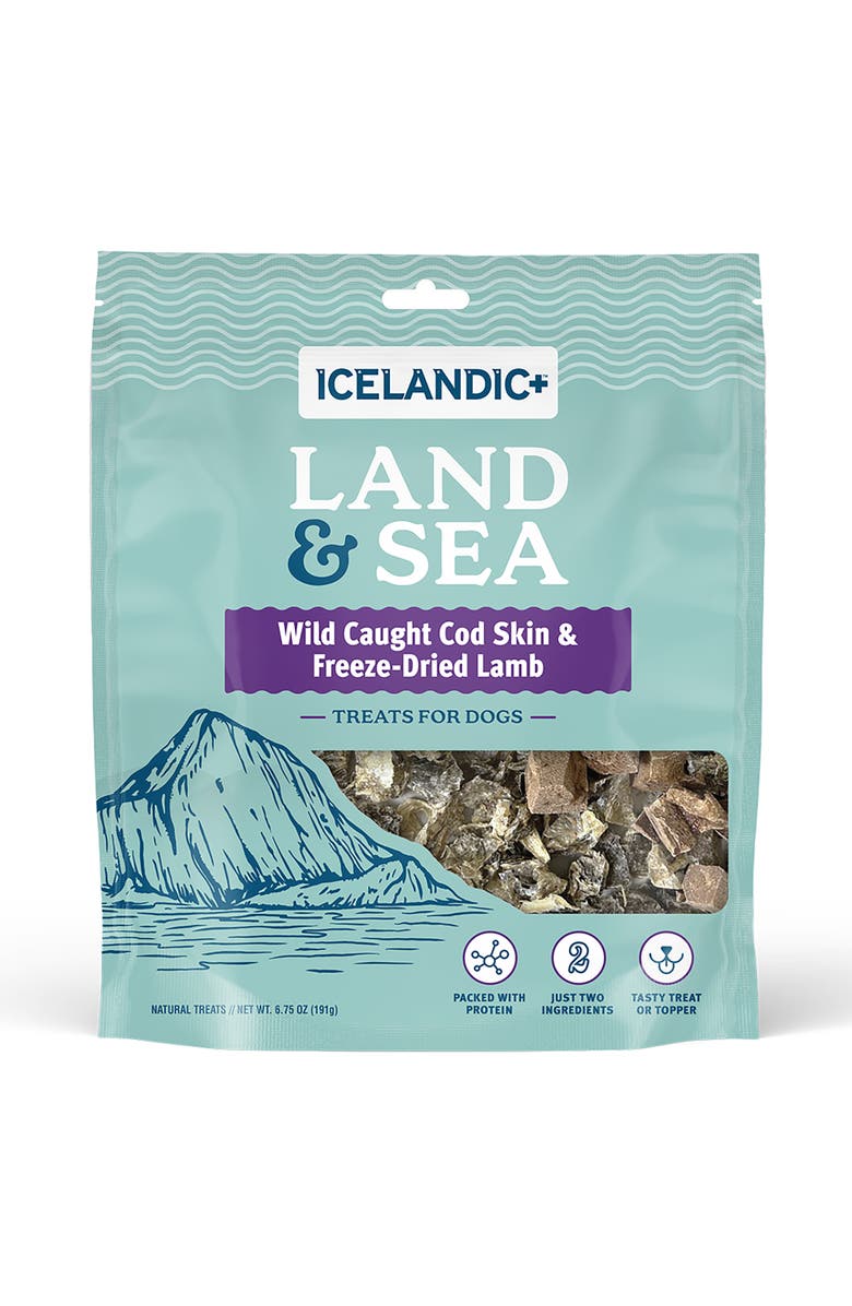 ICELANDIC+ Land & Sea Wild Caught Cod Skin & Freezedried Lamb, Main, color, Multicolored