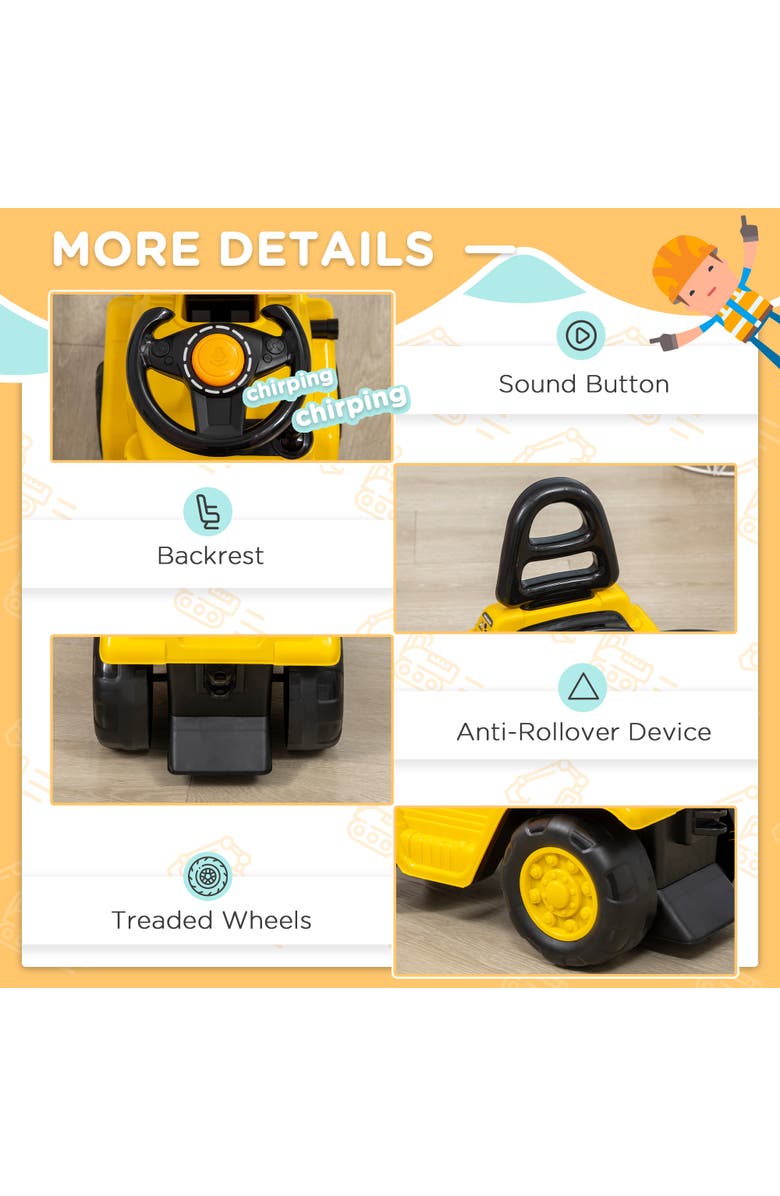 Aosom Kids Ride-On Forklift with Operation Function, Alternate, color, Yellow