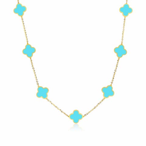 Small Turquoise Clover Necklace