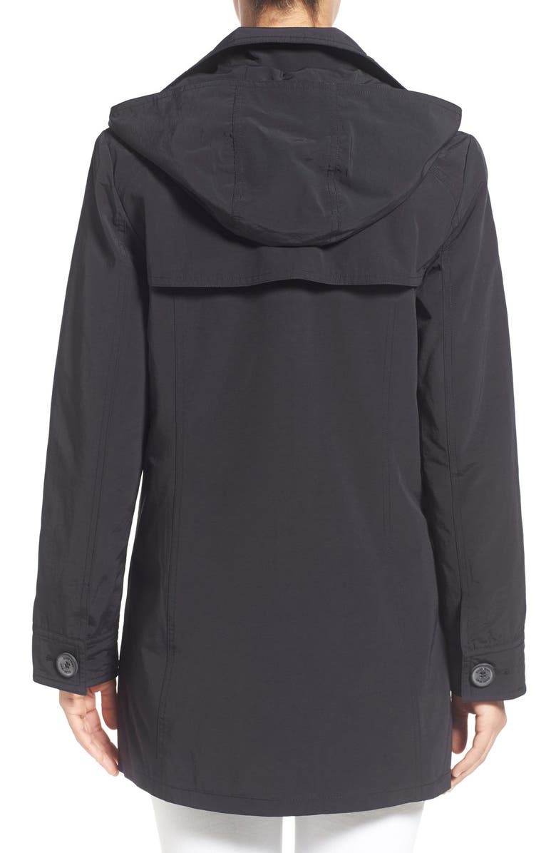 Ellen Tracy A-Line Sailcloth Coat with Detachable Hood, Alternate, color, 