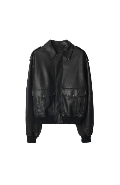 BURBERRY BURBERRY LEATHER BOMBER JACKET