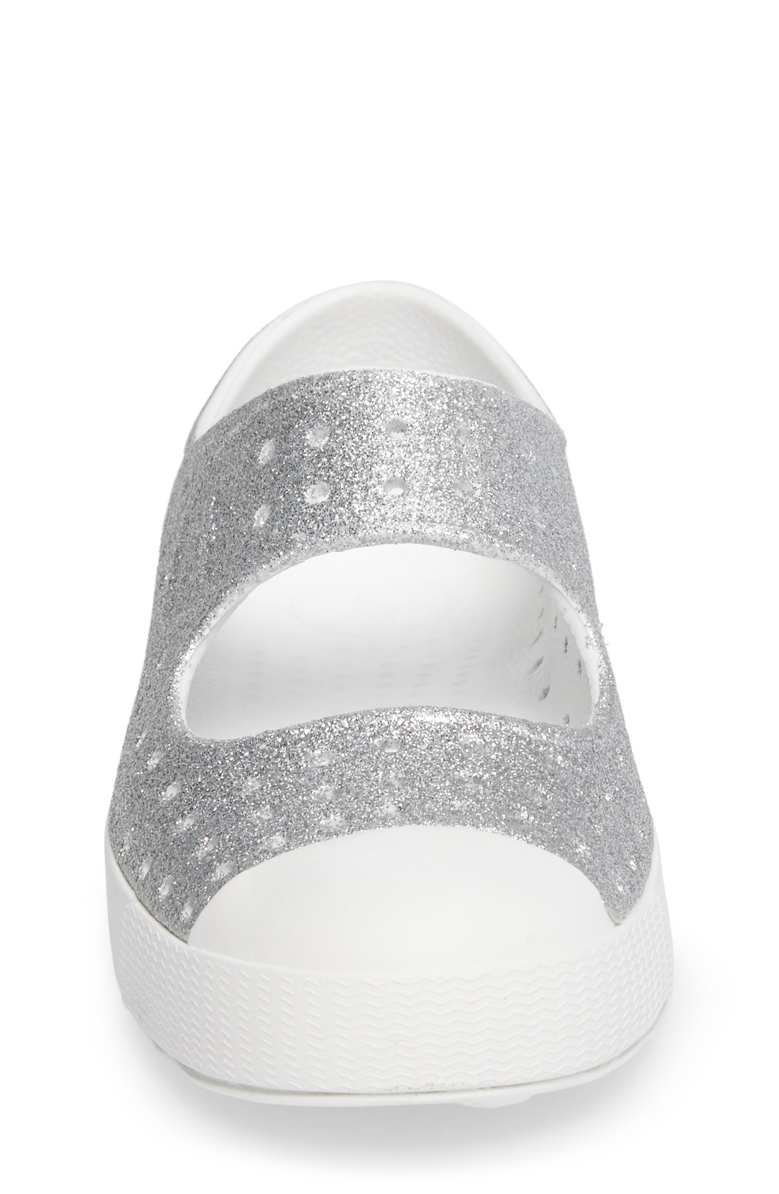 Juniper Bling Glitter Perforated Mary Jane, Alternate, color, SILVER BLING/ SHELL WHITE