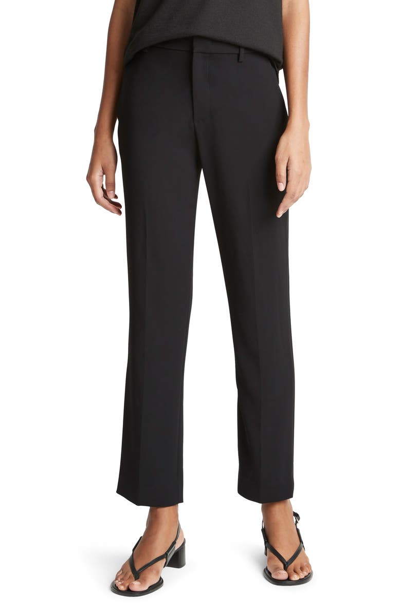 Vince Tailored Straight Leg Crepe Pants, Main, color, 