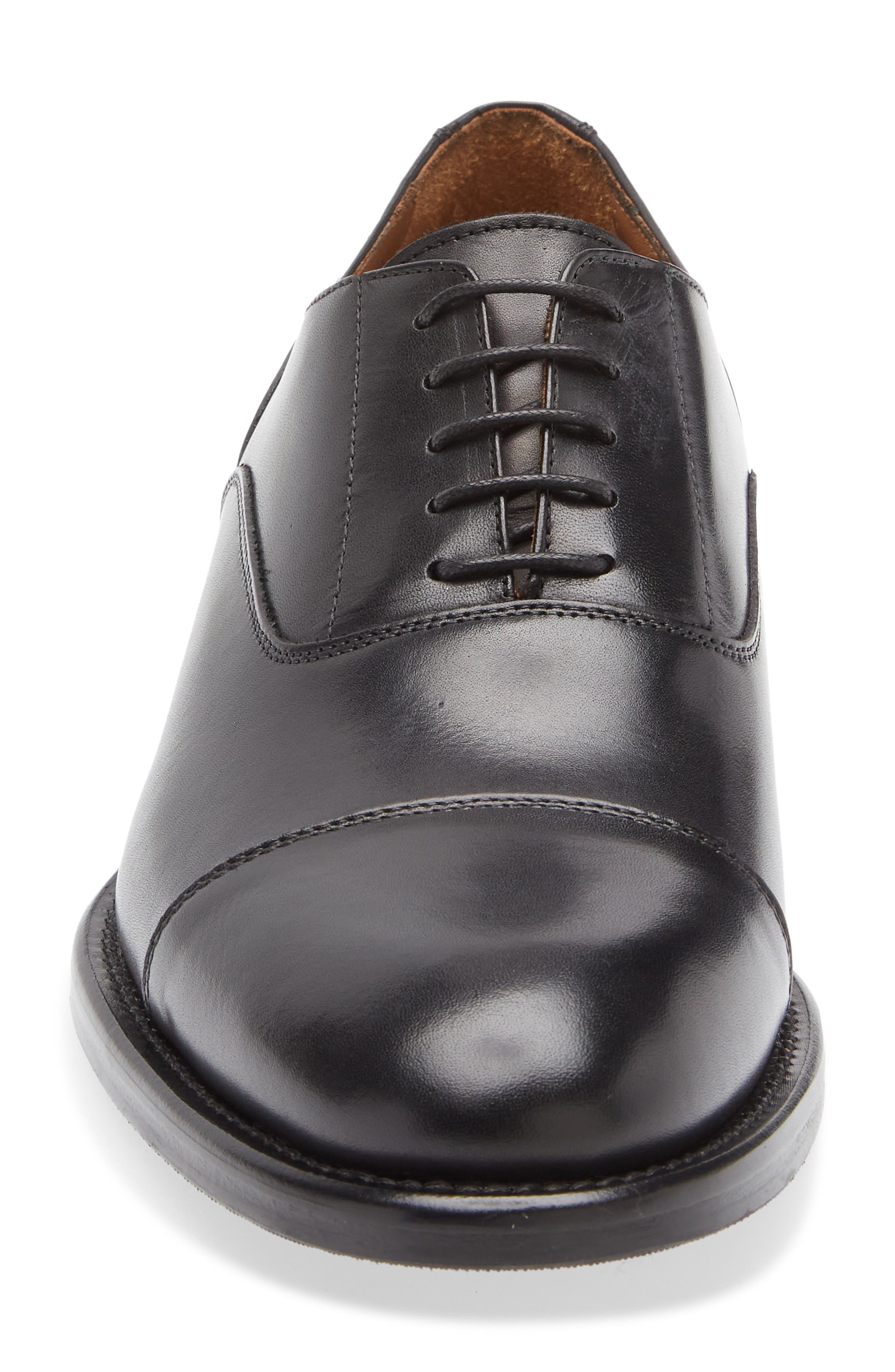 Nordstrom Italian Collection Orvieto Cap Toe Oxford, Alternate, color, Black Leather