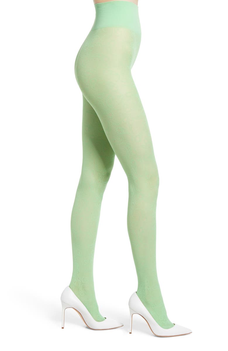 Swedish Stockings x Rodebjer Callie Paisley Semiopaque Recycled Polyamide Blend Tights, Main, color,