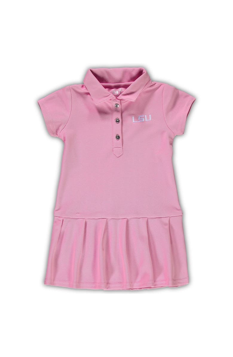GARB Girls Toddler Garb Pink LSU Tigers Caroline Cap Sleeve Polo Dress, Main, color, 