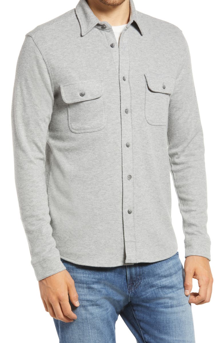 Faherty Legend Button-Up Shirt, Alternate, color, Fossil Grey Twill